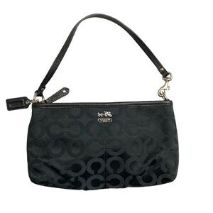 Coach Madison sateen op art large wristlet mini bag